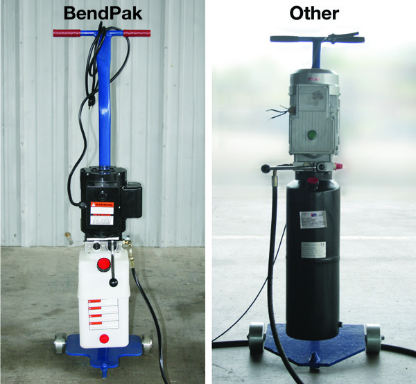 BendPak vs elevador de marca barata